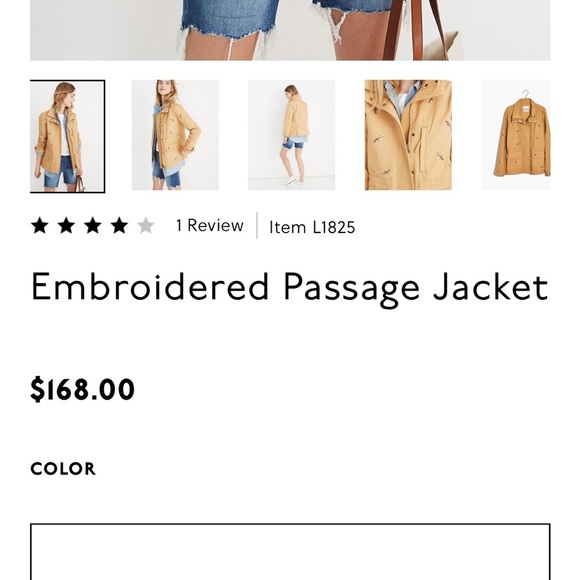 EUC worn once Madewell Embroidered Passage Jacket XS - Picture 7 of 7